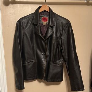 RVT Women's Classic Black Leather Jacket
